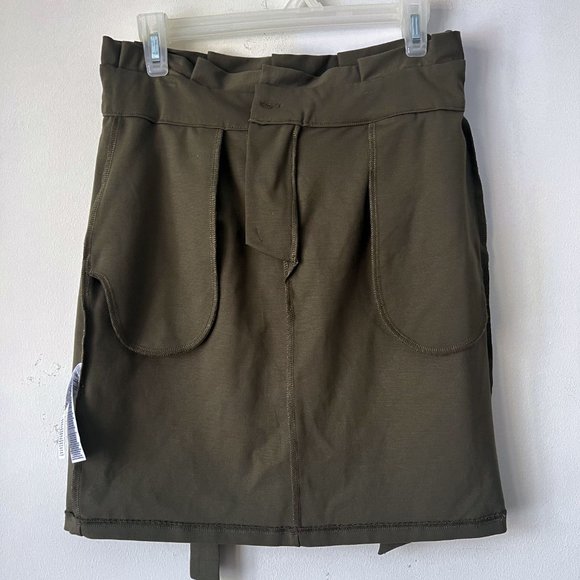 New! High-Waisted Paperbag Mini Safari color Skirt, Size M - Picture 11 of 16